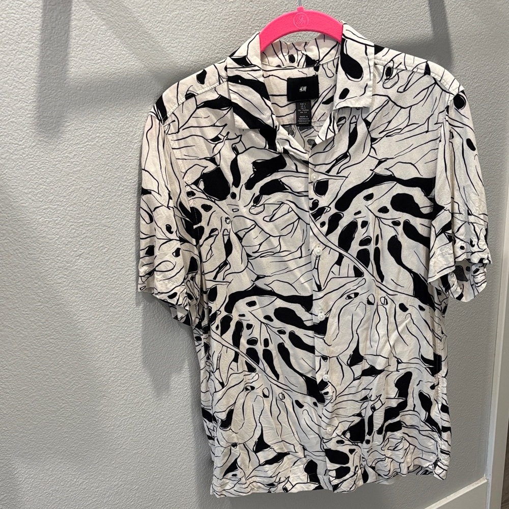 H&M Monochrome Abstract Men's Shirt